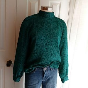 Vintage Pendleton shirt, high neck green & blue